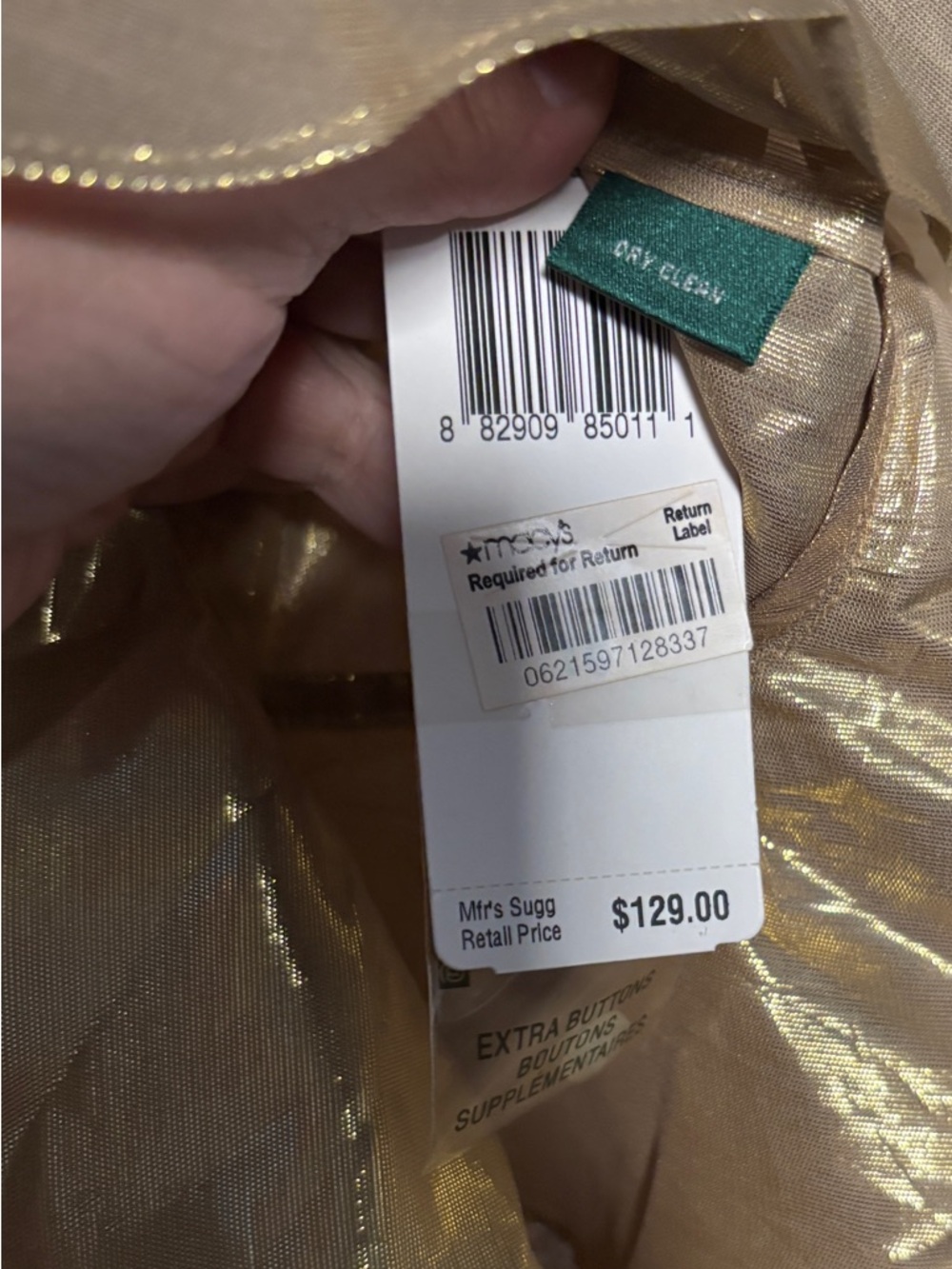 Ralph Lauren Metallic Gold Ruffle Sleeveless Blouse Silk Blend 16P NWT - Picture 8 of 9